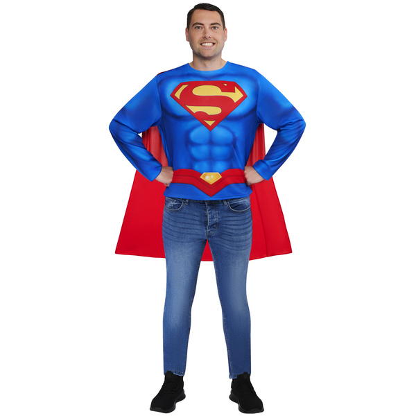 Top et cape adulte Superman – Taille unique M/L