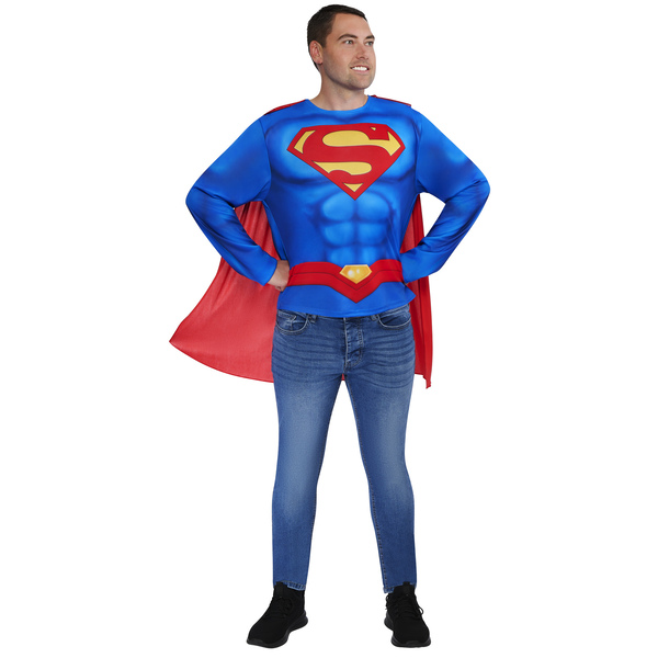 Top et cape adulte Superman – Taille unique M/L