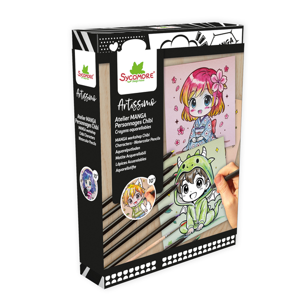 Atelier crayons aquarelles manga - Personnages Chibi