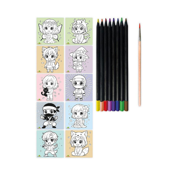 Atelier crayons aquarelles manga - Personnages Chibi