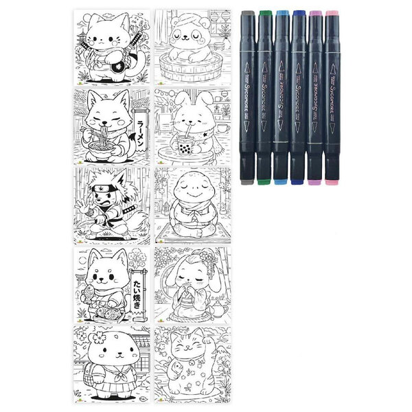 Atelier coloriage manga - Animaux kawaii