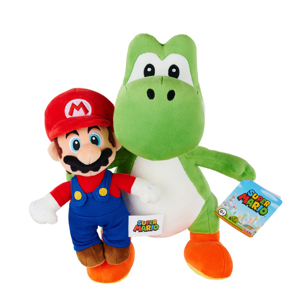 Pack peluches Yoshi 30 cm + Mario 20 cm