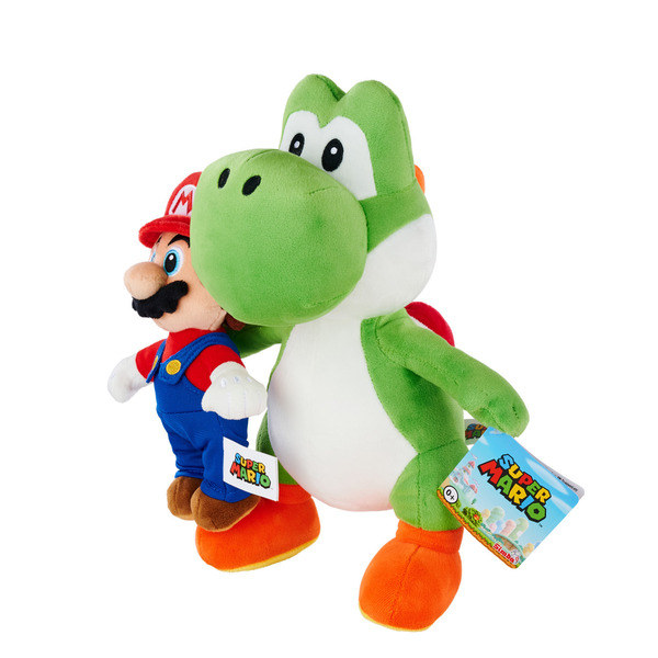 Pack peluches Yoshi 30 cm + Mario 20 cm