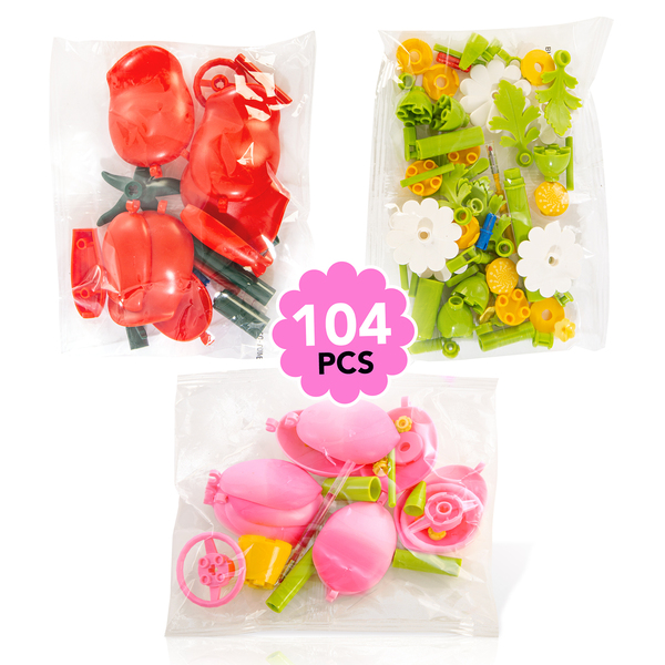 Kit de 3 stylos fleurs