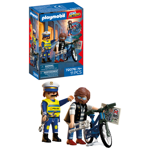 72076 – Playmobil City Action – Policier et voleur à vélo