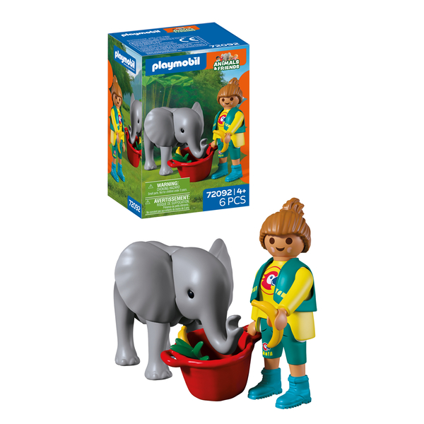 72092 - Playmobil Zoo - Éléphanteau et gardien de zoo