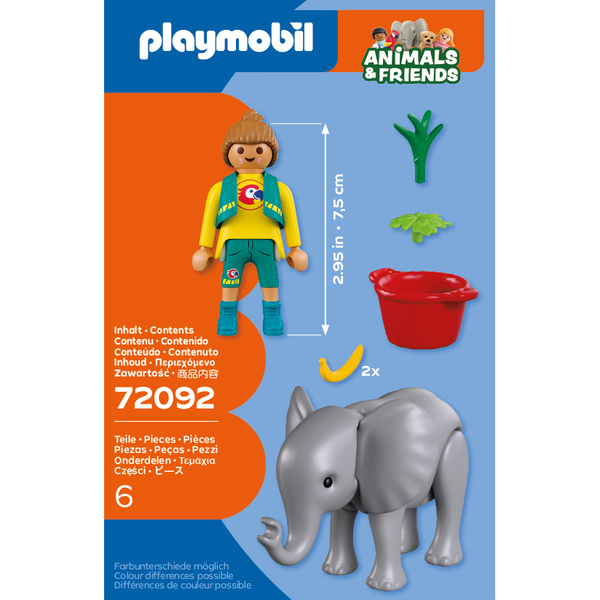72092 - Playmobil Zoo - Éléphanteau et gardien de zoo