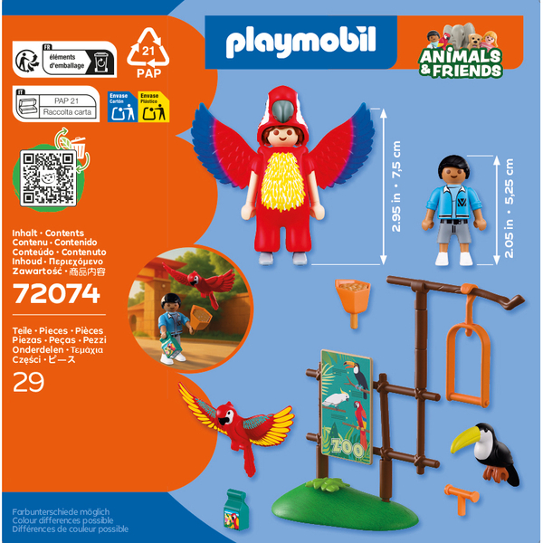 72074 - Playmobil Zoo - Mascotte perroquet et enfant