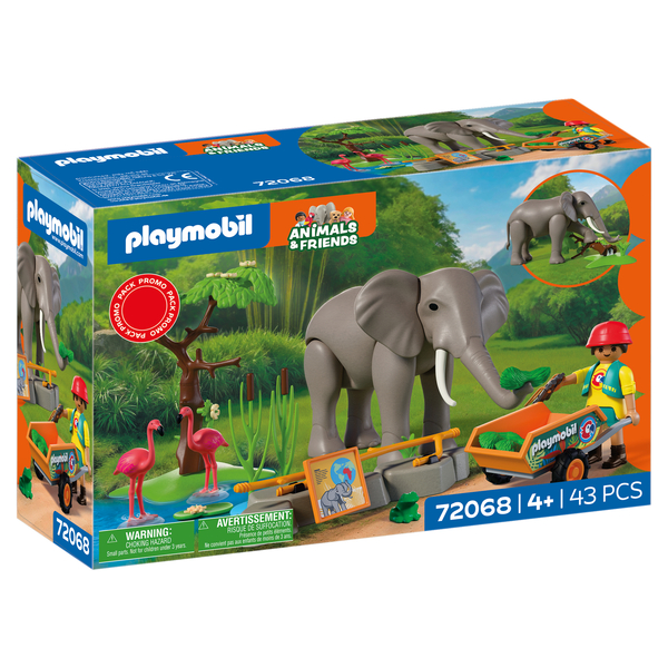 72068 - Playmobil Animals & Friends - Éléphant avec soigneur animalier