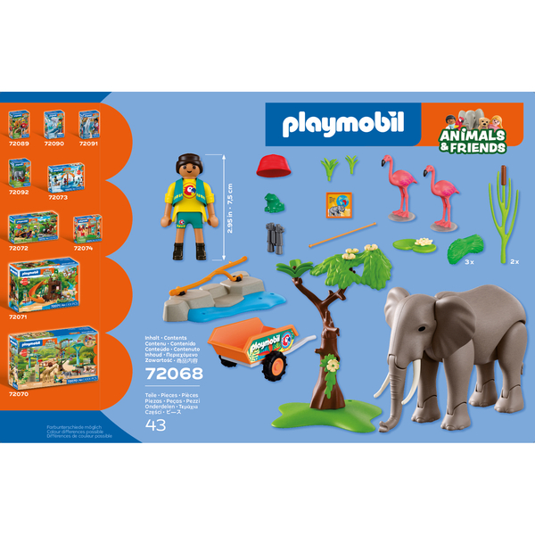 72068 - Playmobil Animals & Friends - Éléphant avec soigneur animalier