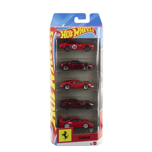 Hot Wheels - Coffret 5 véhicules Ferrari