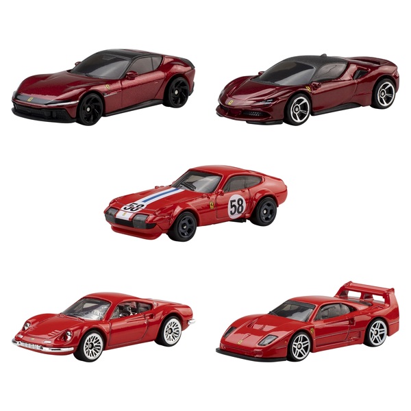 Hot Wheels - Coffret 5 véhicules Ferrari