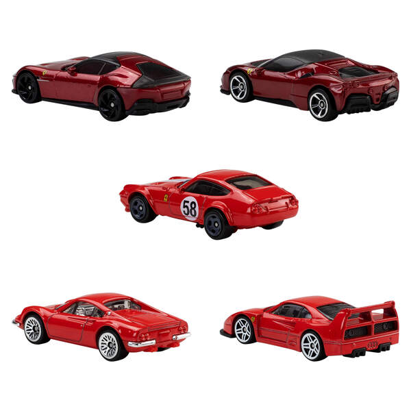 Hot Wheels - Coffret 5 véhicules Ferrari