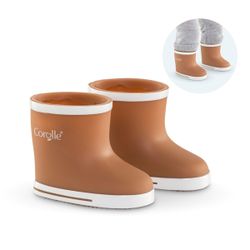 Bottes de pluie marron pour poupon 36cm