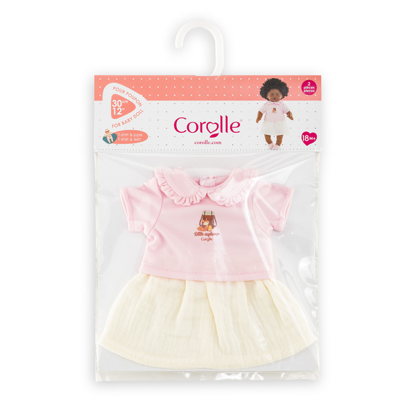 T-shirt et jupe Petit Explorateur - Poupon 30cm