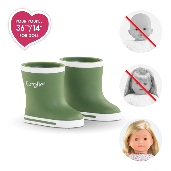 Bottes de pluie kaki pour poupée ma Corolle 36cm