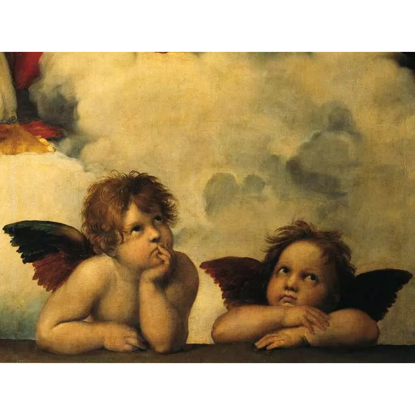 Puzzle Art Putti détail de la Madone Sixtine de Raphaël - 1000 pièces