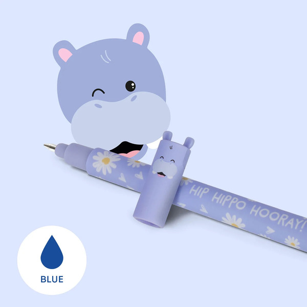 Legami - Stylo à encre gel effaçable Hippopotame