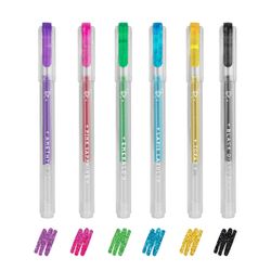 Legami - Set de 6 mini stylos à encre gel pailletés