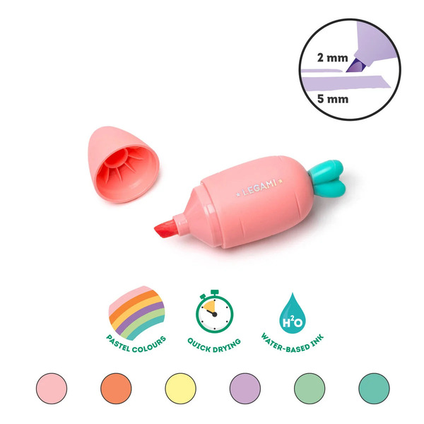 Legami - Set de 6 mini surligneurs - Carrate Team