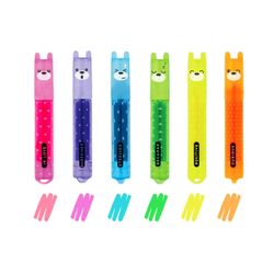 Legami - Set de 6 mini surligneurs - Teddy’s Mood