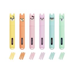 Legami - Set de 6 mini surligneurs - Teddy’s Style