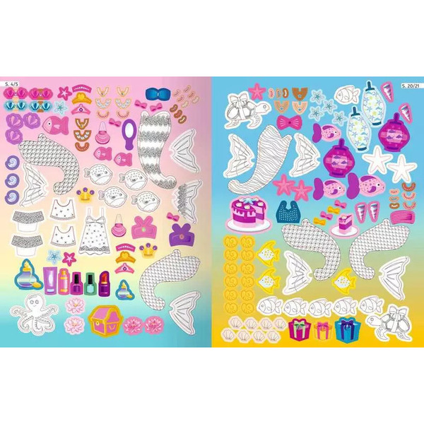 Looky - Livre de stickers à colorier sirènes