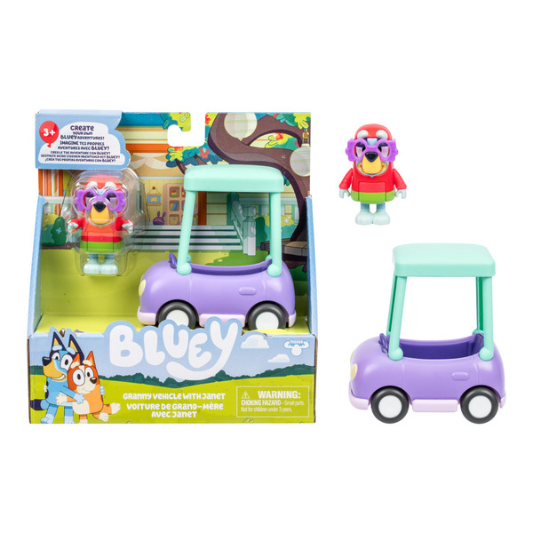 Set de jeu Bluey - Mini-figurines Janet & la voiture de grand-mère