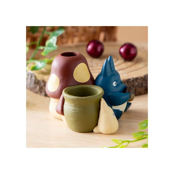 Pot à crayons figurine Totoro bleu et blanc