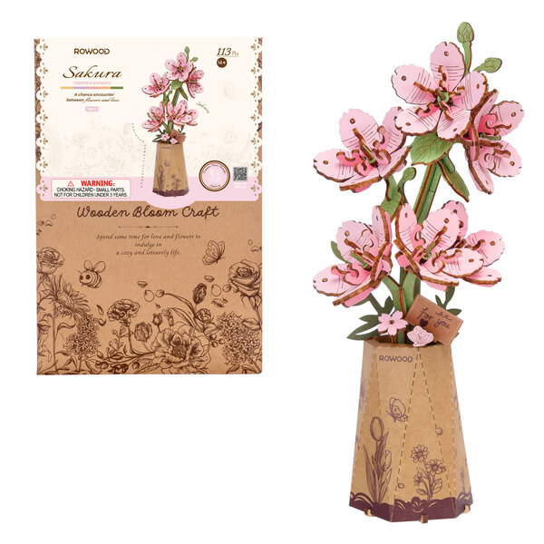 Maquette en bois - Fleurs de Sakura (113 pièces)