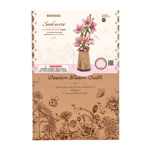 Maquette en bois - Fleurs de Sakura (113 pièces)