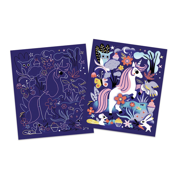 Kit Créatif - Scratch art licornes
