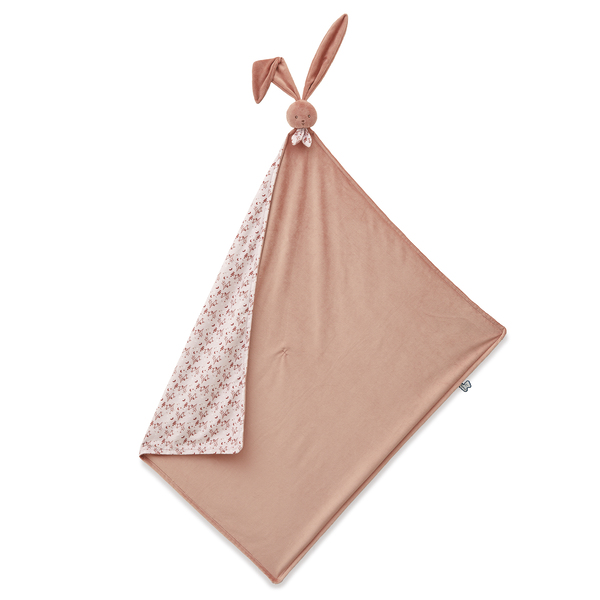 Couverture doudou lapin terracotta