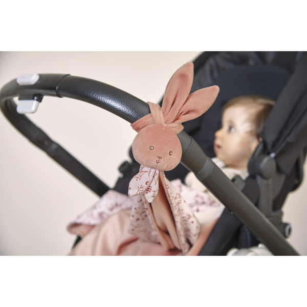 Couverture doudou lapin terracotta
