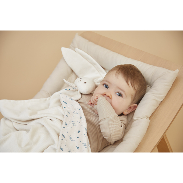 Couverture doudou lapin crème