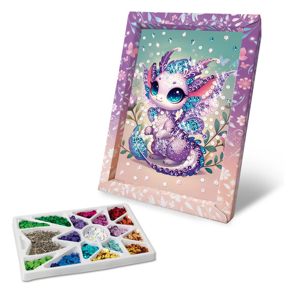 Tableau sequins - Dragon féérique