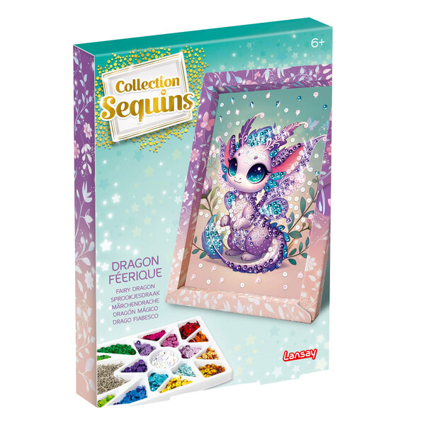 Tableau sequins - Dragon féérique