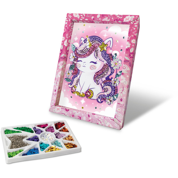 Tableau licorne à sequins