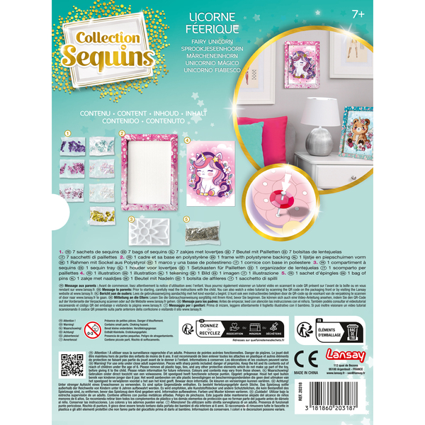 Tableau licorne à sequins