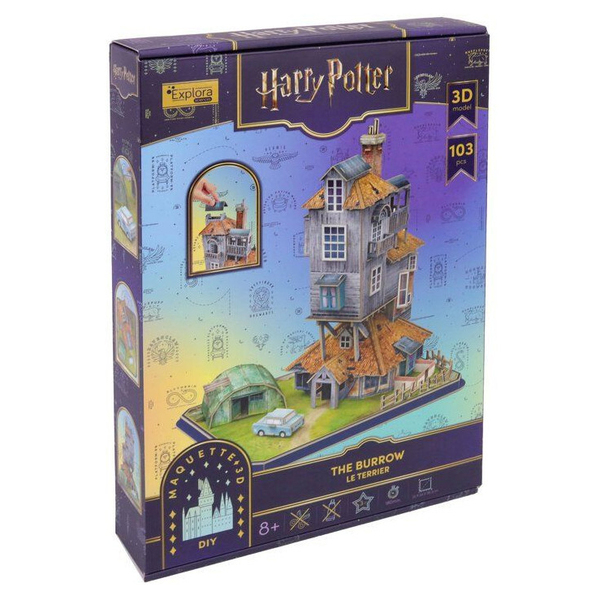 Puzzle 3D Harry Potter - Le Terrier Maison des Weasley (103 pièces)