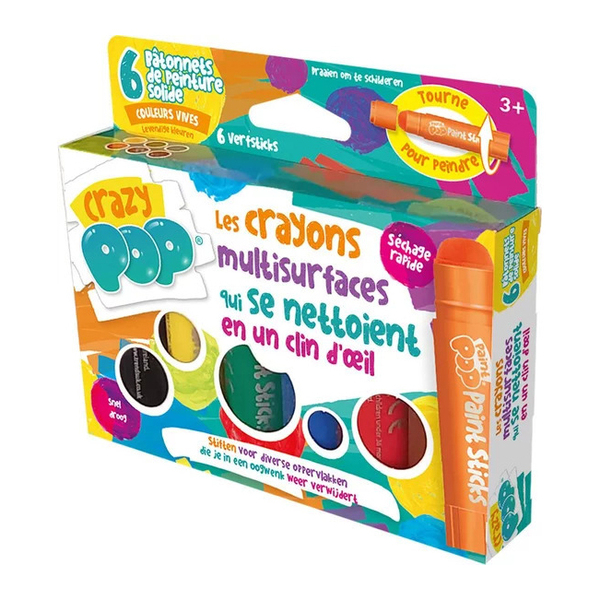 Crayons Multisurfaces Crazy Pop - Boite de 6