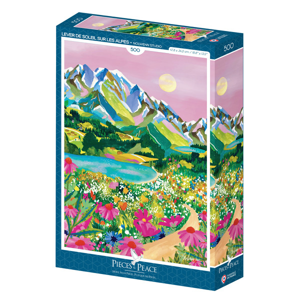 Puzzle 500 pièces - Lever de soleil sur les Alpes