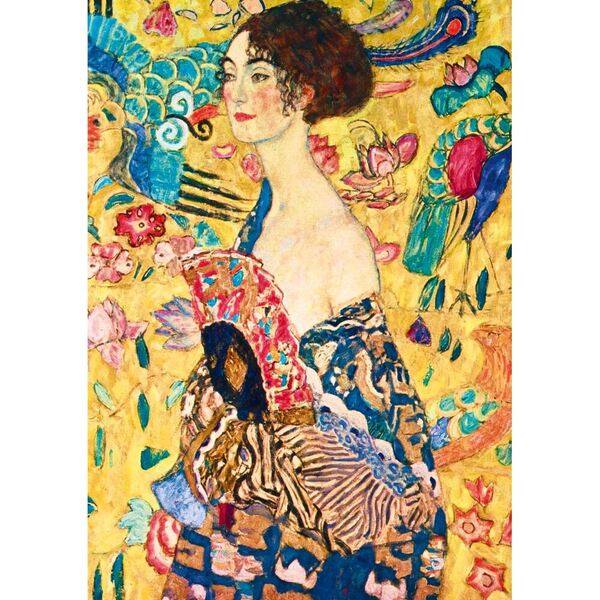 Puzzle 2000 pièces -  Gustave Klimt, Lady with Fan (1918)