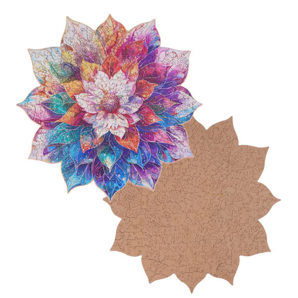 Puzzle en bois - Fleur mystique en mandala - 200 pièces