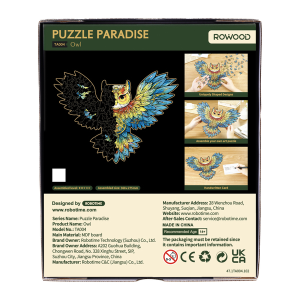 Puzzle Paradise  en bois - Hibou