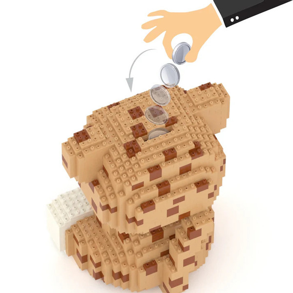 Jeu de construction Jekca – Tirelire guépard 1670 pcs