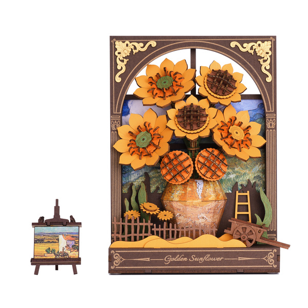 Maquette en bois Tournesol doré (266 pièces)