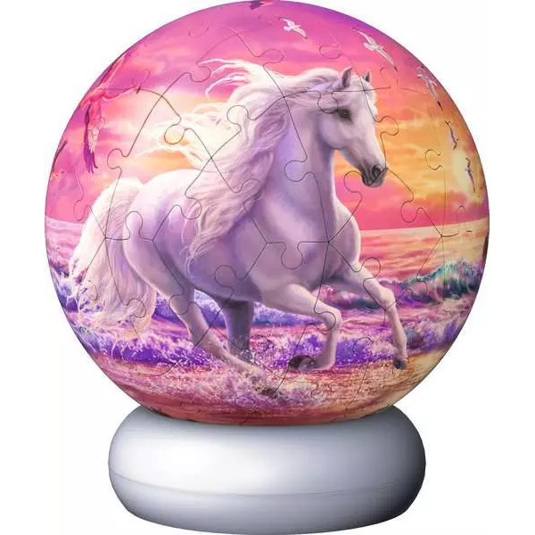 Puzzle 3D lumineux 72 pièces - Chevaux à la plage