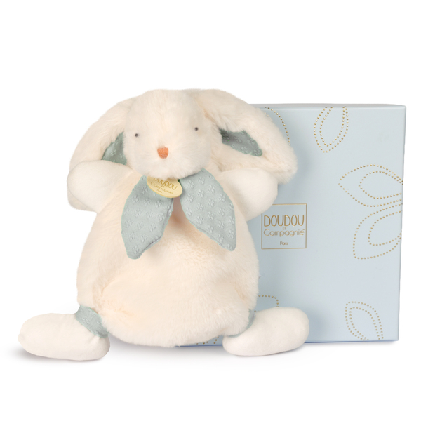 Lapin bonbon - Doudou bleu gris
