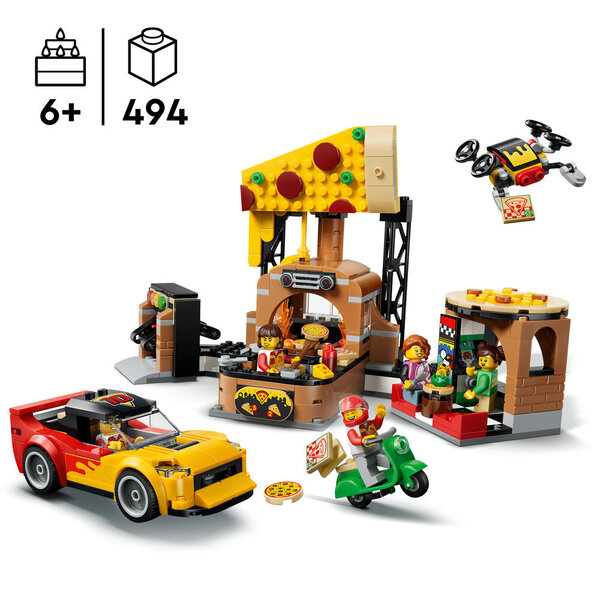 60496 - LEGO® City - La pizzeria et ses véhicules de livraison